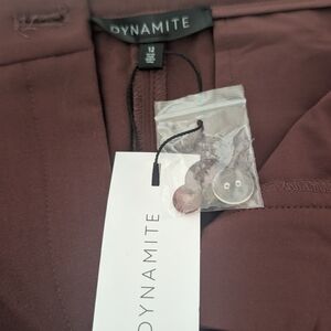 Dynamite High-Waist Inverted Pleat Pants — Bitter Chocolate